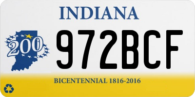 IN license plate 972BCF