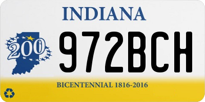 IN license plate 972BCH