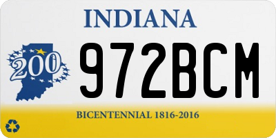 IN license plate 972BCM