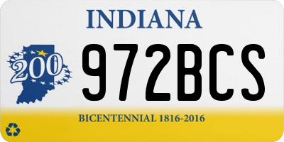 IN license plate 972BCS