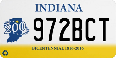IN license plate 972BCT