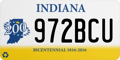 IN license plate 972BCU