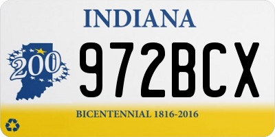 IN license plate 972BCX