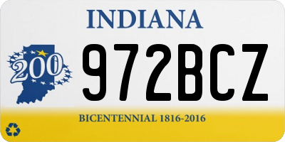 IN license plate 972BCZ