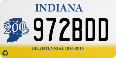 IN license plate 972BDD