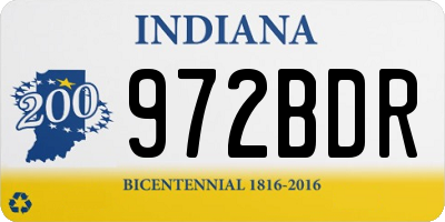 IN license plate 972BDR