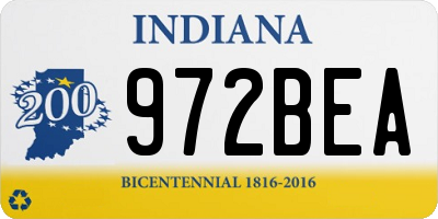 IN license plate 972BEA