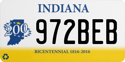 IN license plate 972BEB