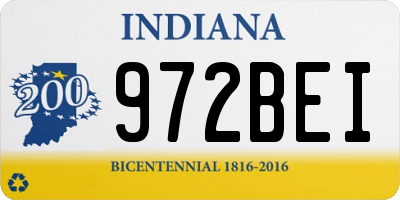 IN license plate 972BEI