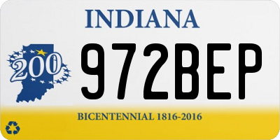 IN license plate 972BEP