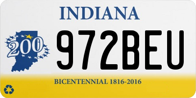 IN license plate 972BEU