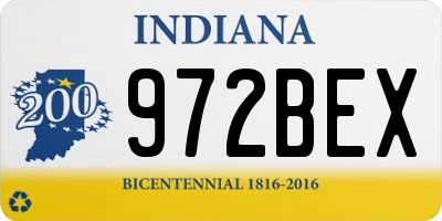 IN license plate 972BEX