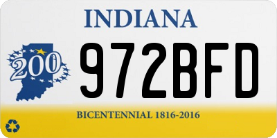IN license plate 972BFD
