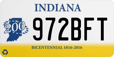 IN license plate 972BFT
