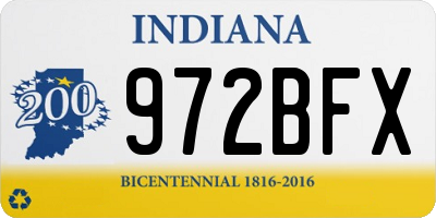 IN license plate 972BFX
