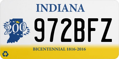 IN license plate 972BFZ