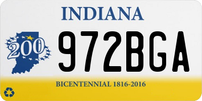 IN license plate 972BGA