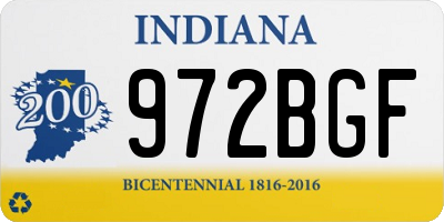 IN license plate 972BGF