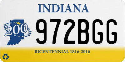 IN license plate 972BGG