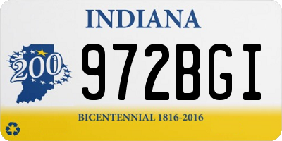 IN license plate 972BGI