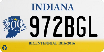 IN license plate 972BGL