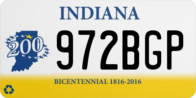 IN license plate 972BGP