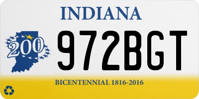 IN license plate 972BGT