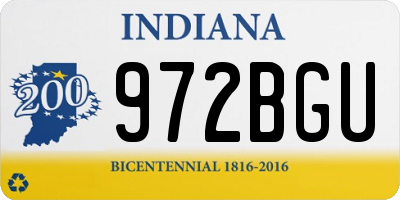 IN license plate 972BGU