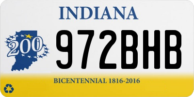 IN license plate 972BHB