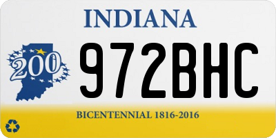 IN license plate 972BHC
