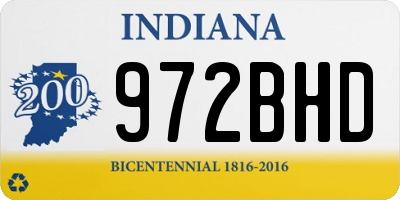 IN license plate 972BHD