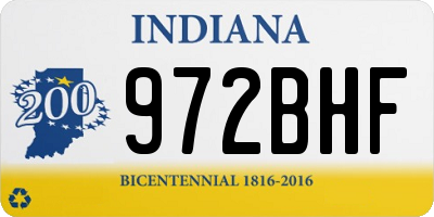 IN license plate 972BHF