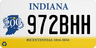 IN license plate 972BHH