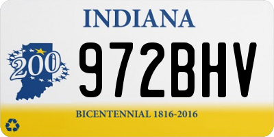 IN license plate 972BHV