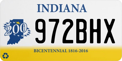 IN license plate 972BHX
