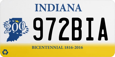 IN license plate 972BIA