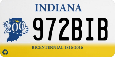 IN license plate 972BIB
