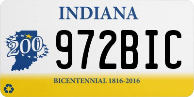 IN license plate 972BIC