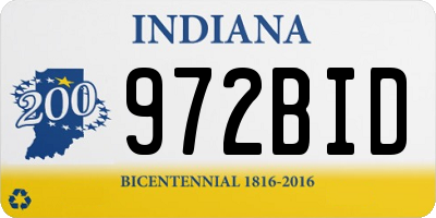 IN license plate 972BID