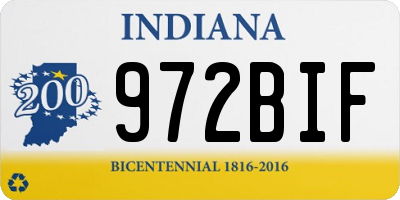 IN license plate 972BIF