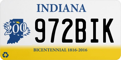 IN license plate 972BIK