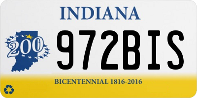 IN license plate 972BIS