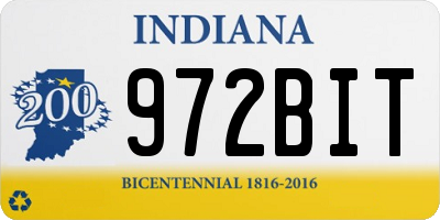 IN license plate 972BIT