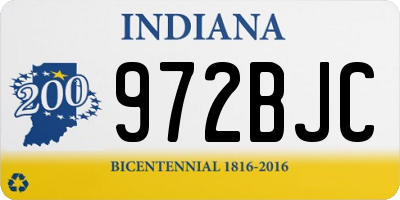 IN license plate 972BJC