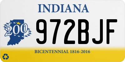 IN license plate 972BJF