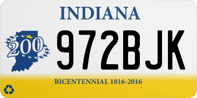 IN license plate 972BJK