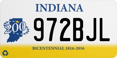 IN license plate 972BJL