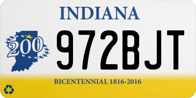 IN license plate 972BJT
