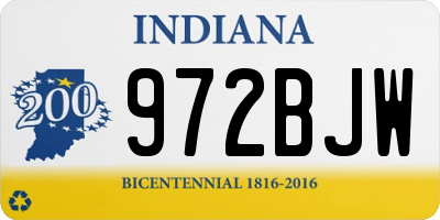 IN license plate 972BJW