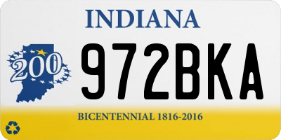 IN license plate 972BKA